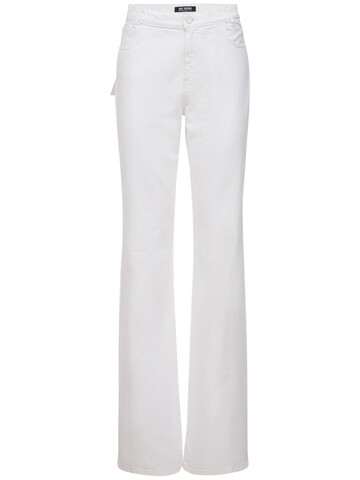 RAF SIMONS Cotton Denim Straight Leg Jeans in white