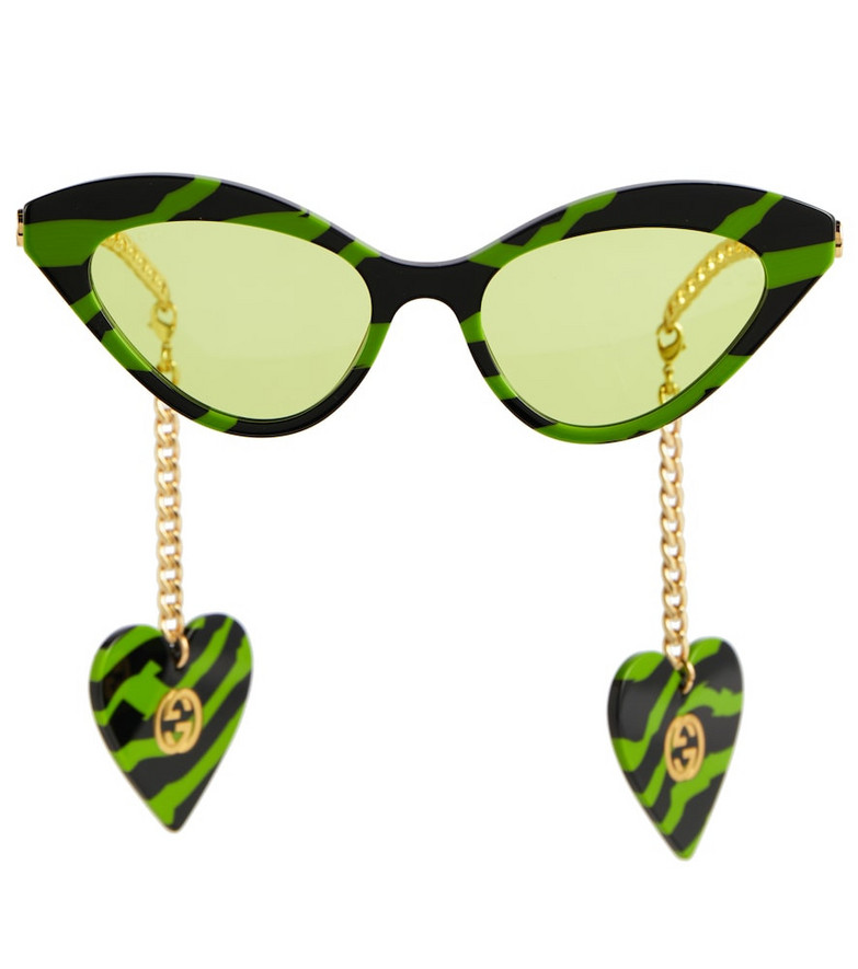 Gucci Zebra-print cat-eye sunglasses in black