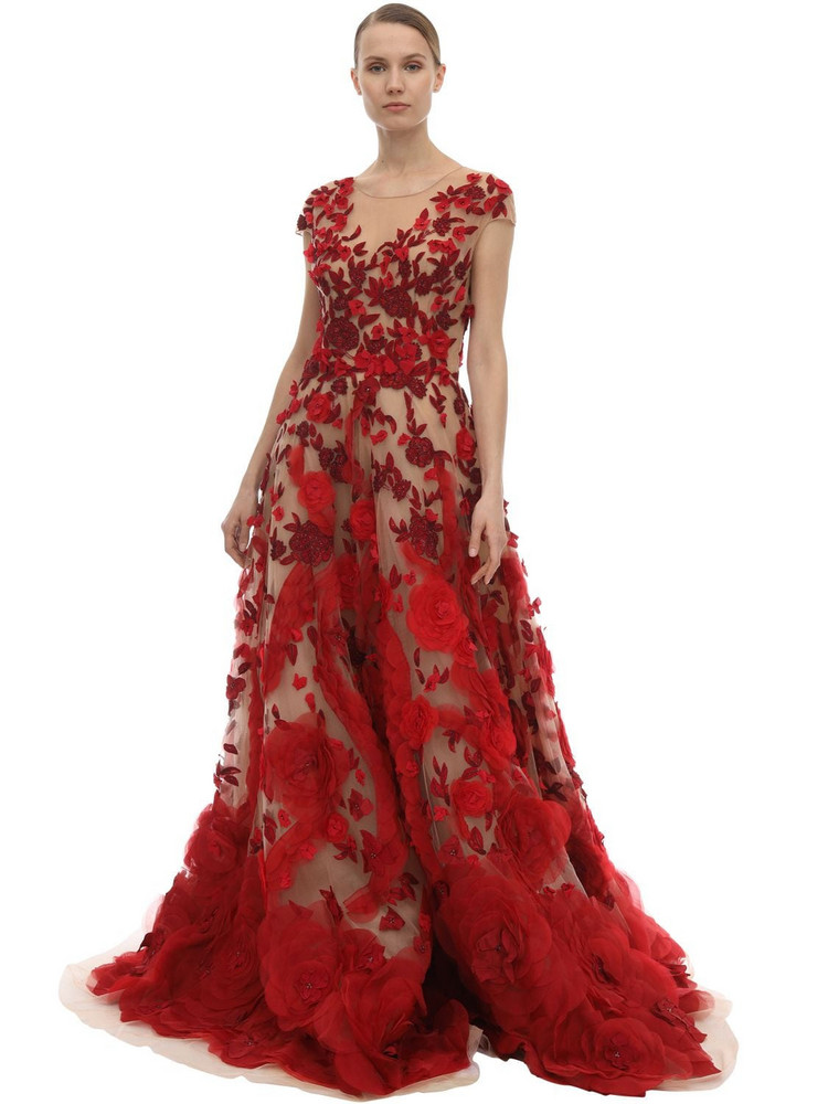 Beaded Lace Corset Gown by Marchesa | Moda Operandi