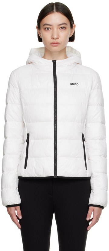Hugo White Nylon Jacket in natural
