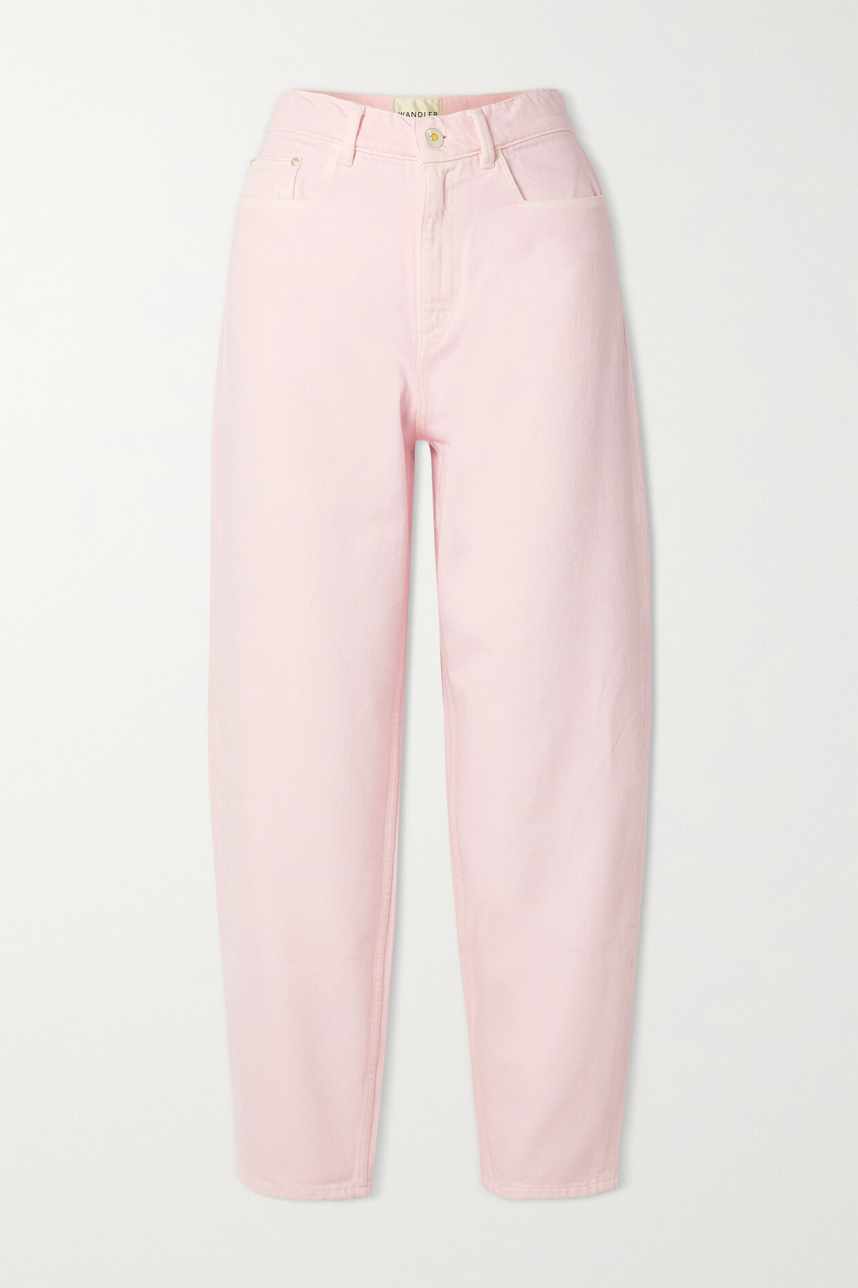Wandler - Chamomile Organic Cropped High-rise Tapered Jeans - Pink