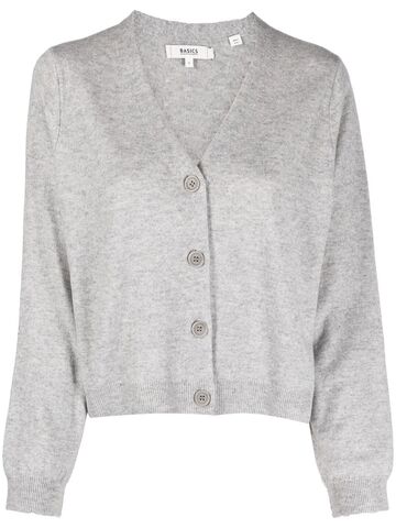 chinti and parker wool-cashmere cropped cardigan - grey