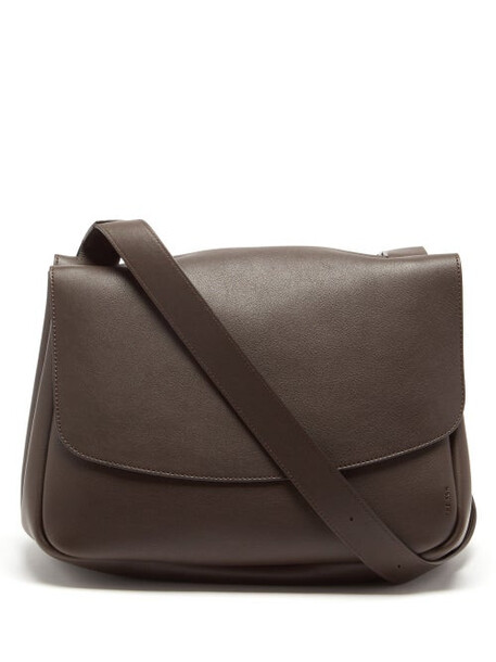 The Row - Mail Small Leather Cross-body Bag - Womens - Dark Brown