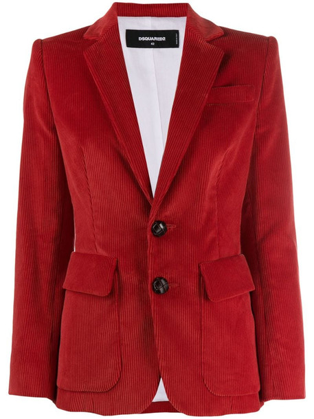 Dsquared2 corduroy blazer jacket in red