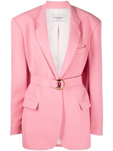 forte dei marmi couture single-breasted belted blazer - pink