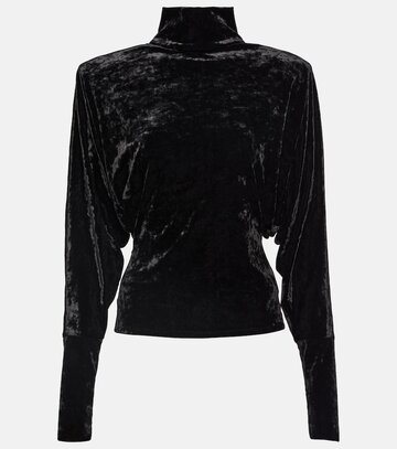 alexandre vauthier draped velvet top in black