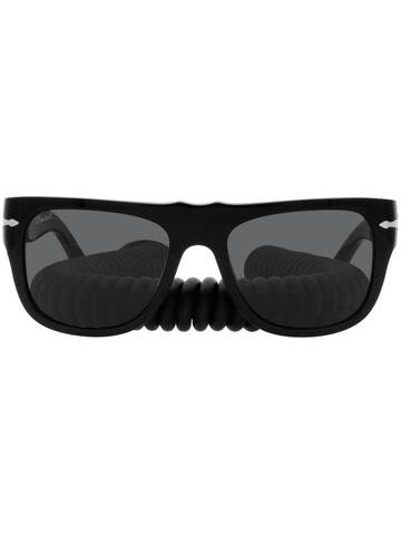 persol pinnacle retainer square sunglasses - black