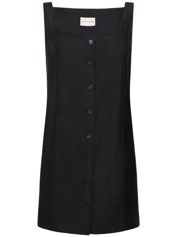 loulou studio idon wool button down mini dress in black