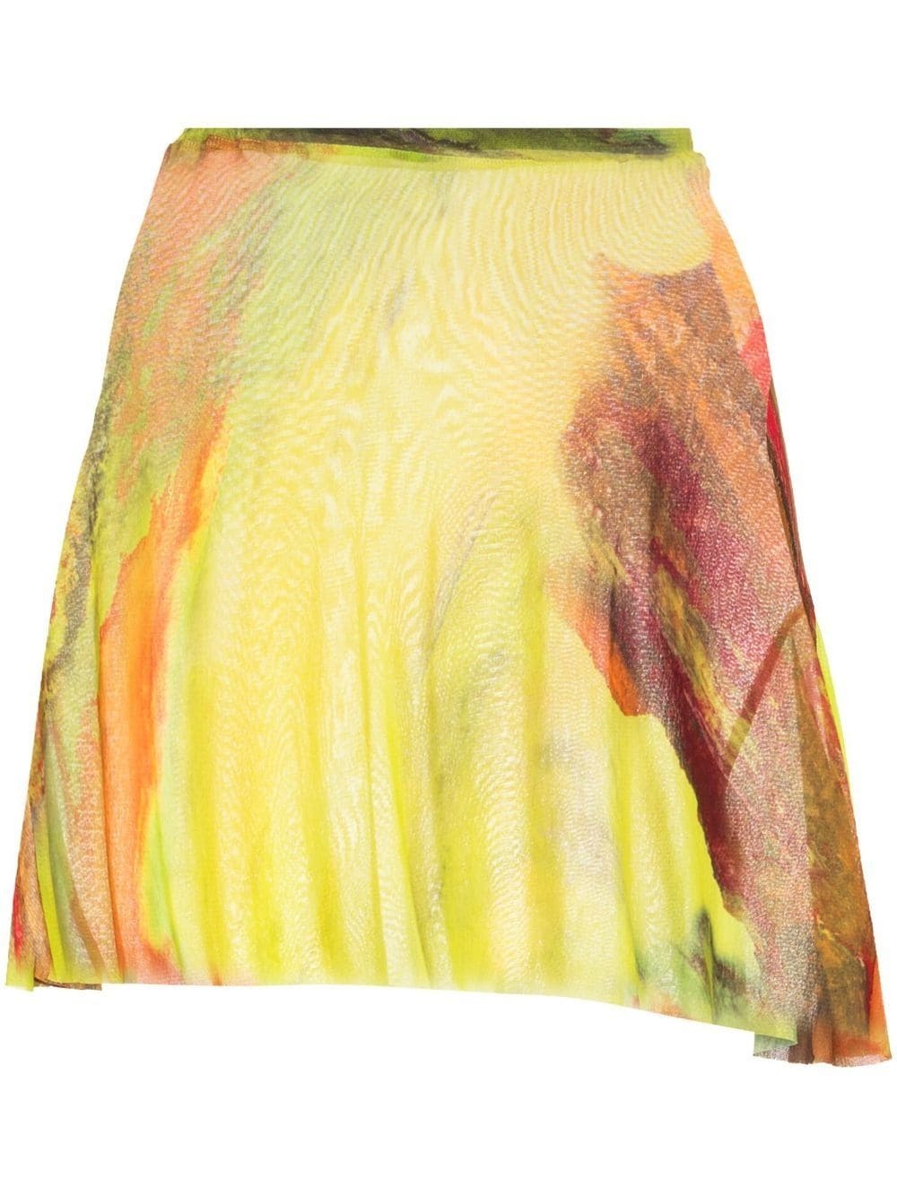 Paula Canovas del Vas abstract-print mesh mini skirt - Green