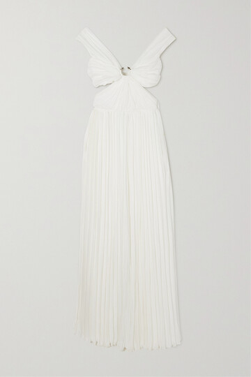 Chloé Chloé - Cutout Pleated Silk-chiffon Gown - White