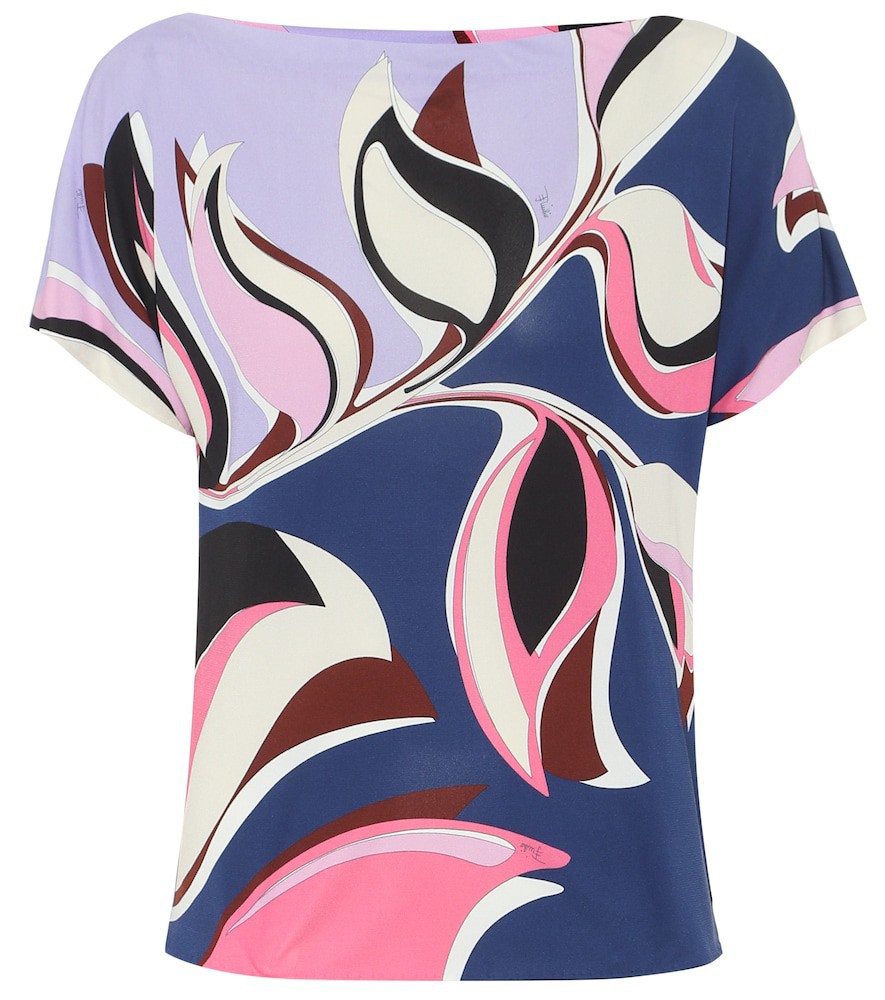 Emilio Pucci - printed ruffled top - women - Polyester - 44, Polyester ...