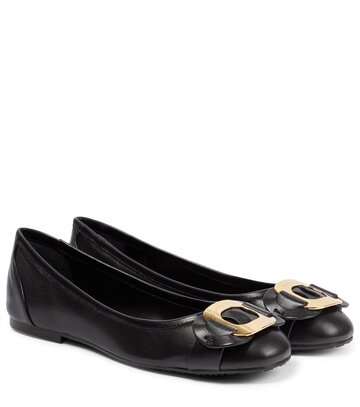 see by chloe chany leather ballet flats in black