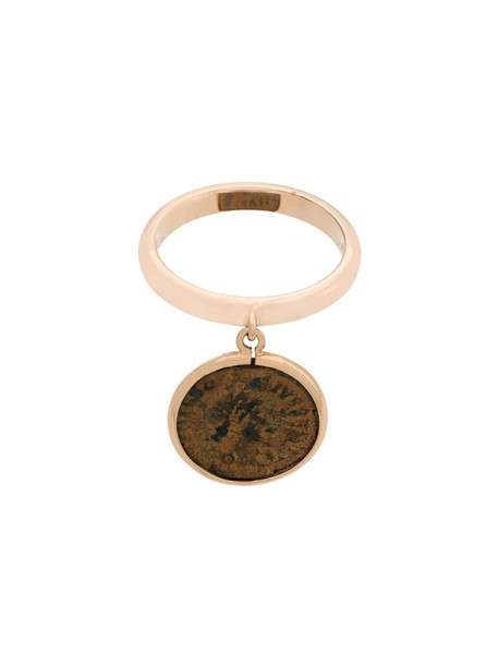 Dubini Emperor Coin 18kt rose gold flip ring in metallic