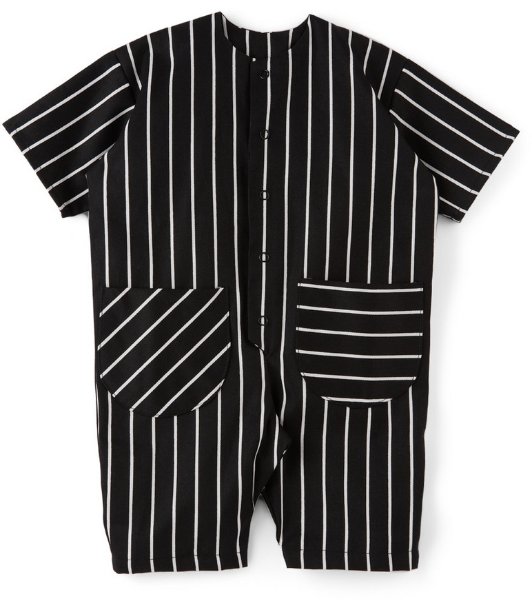même. même. Baby Black & White Stripes Juju Jumpsuit