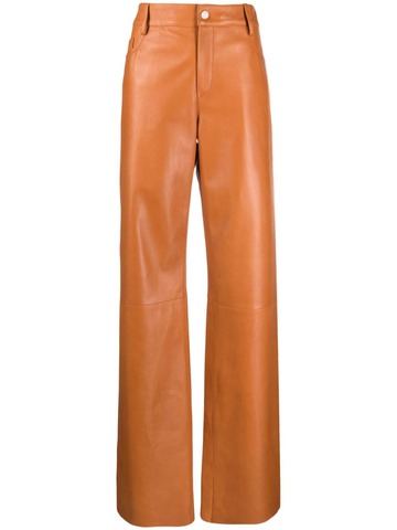 drome high-waist lambskin trousers - brown