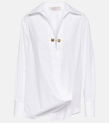 valentino wrap-detail cotton shirt in white