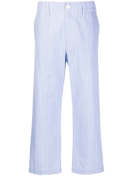 Jejia vertical-stripe cropped trousers in blue