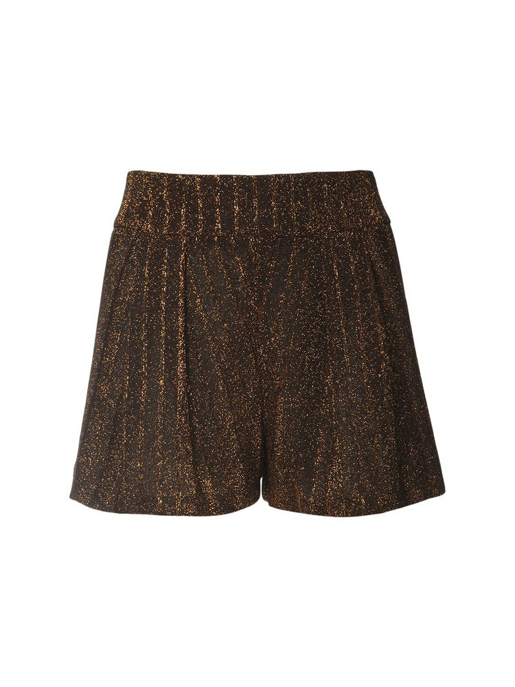 MISSONI Viscose Blend Knit Mini Shorts in black / gold