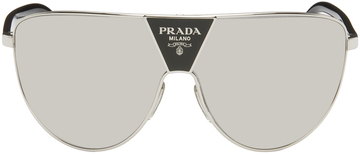 prada eyewear silver mirrored sunglasses