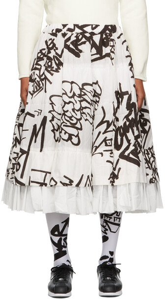 Comme des Garçons Black & White Tiered Skirt