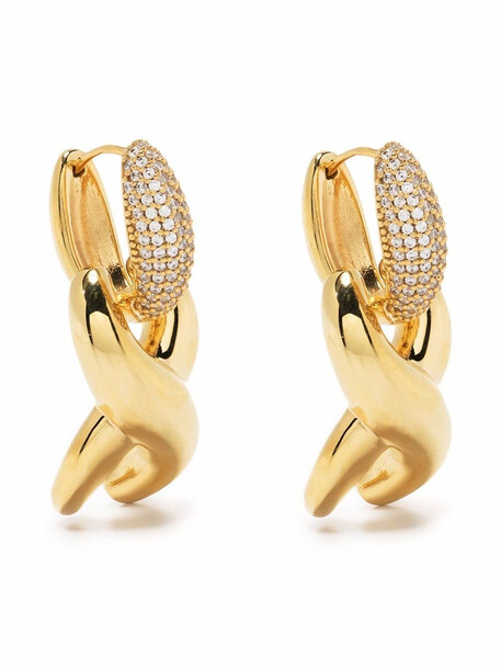 S_S.IL X Drop gem-embellished earrings - Gold