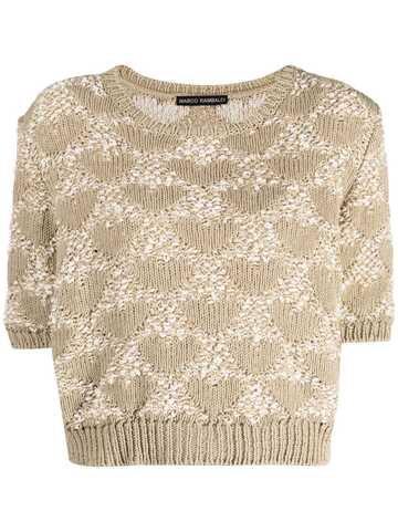 marco rambaldi heart-motif knitted t-shirt - neutrals
