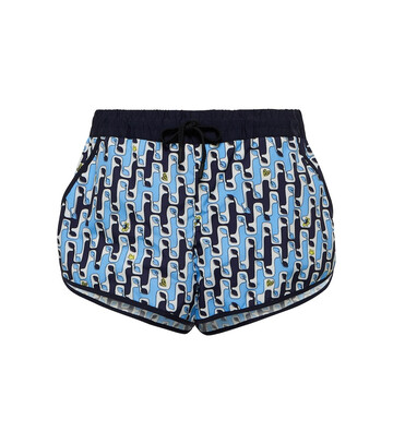 moncler grenoble printed shorts in blue