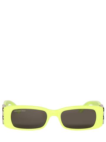 balenciaga 0096s dynasty rectangle sunglasses in yellow