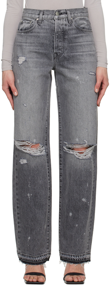 amiri gray straight-leg jeans in grey