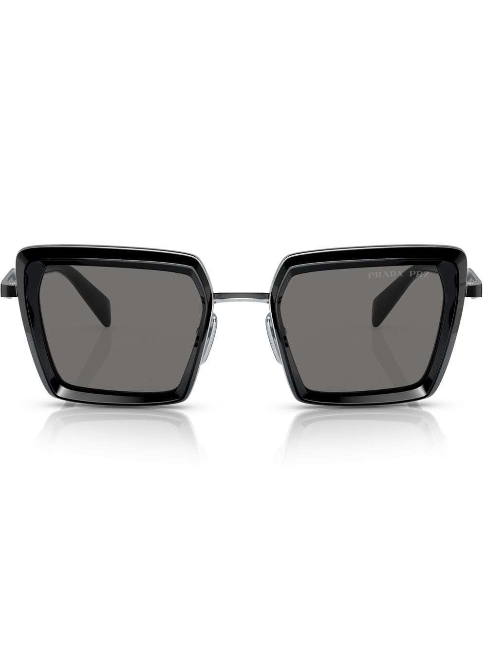 Prada oversized-frame logo sunglasses - Black
