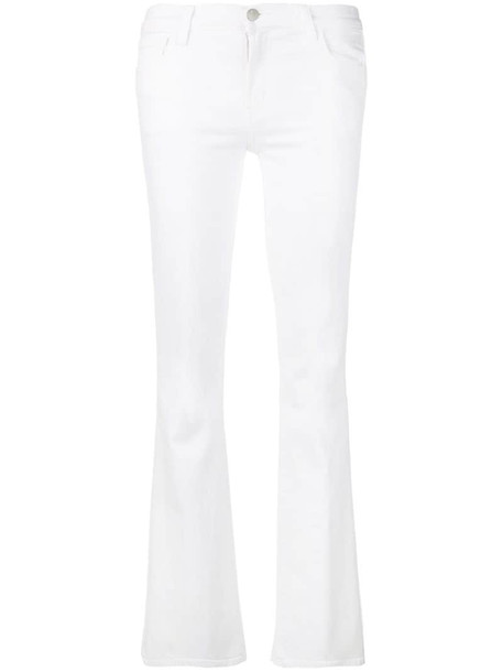 J Brand low-rise bootcut trousers in white