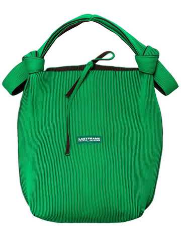 LASTFRAME Large Obi Ichimatsu Shoulder Bag in brown / green