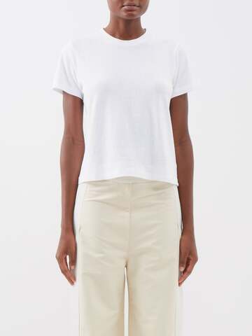 khaite - emmylou cotton-jersey t-shirt - womens - white