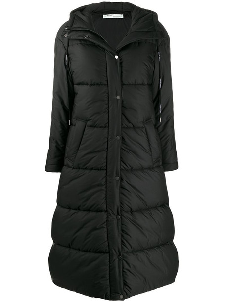 Off-White hooded padded coat in black