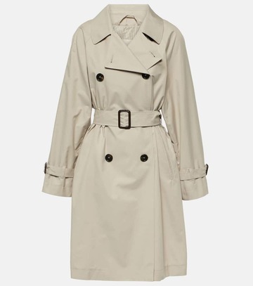 max mara titrench cotton-blend trench coat in beige
