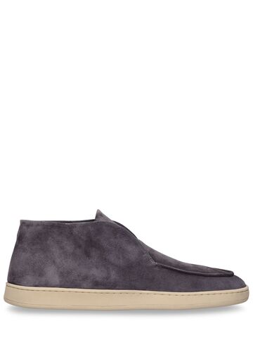 officine creative herbie suede leather loafers in anthracite
