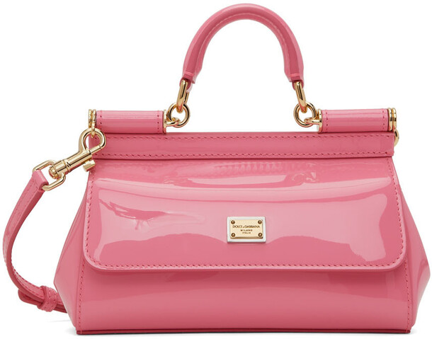 Dolce & Gabbana Pink Patent Small Sicily Bag