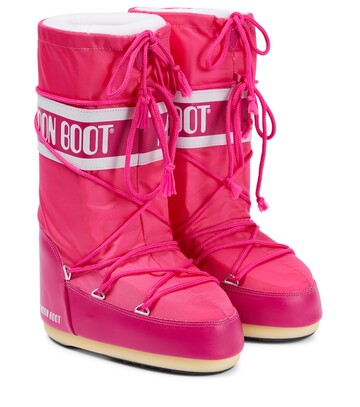 moon boot icon knee-high snow boots in pink