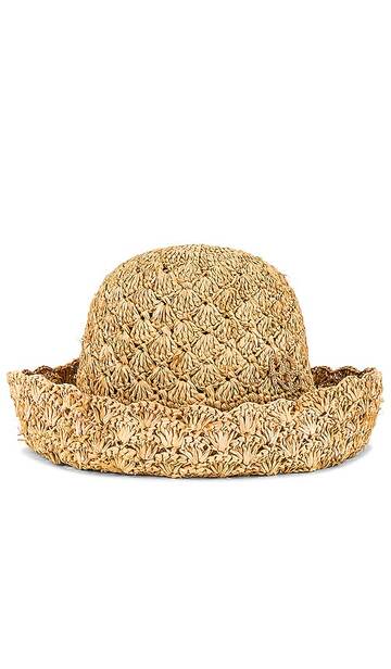 ruslan baginskiy monogram-embellished knitted bucket hat in beige in natural