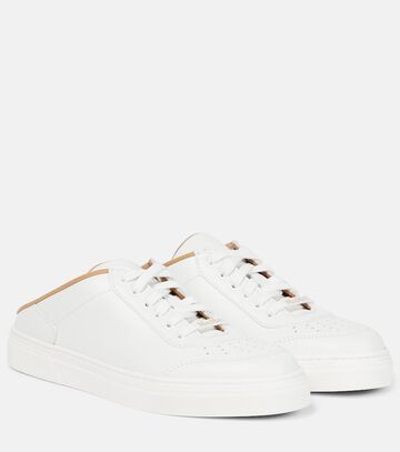 max mara slide leather sneakers in white