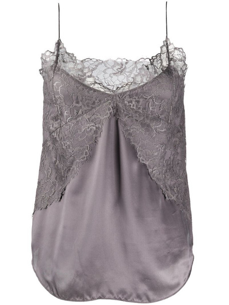 IRO lace-embroidered camisole top in grey
