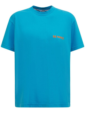 SUNNEI Mini Logo Cotton Jersey T-shirt in blue / orange