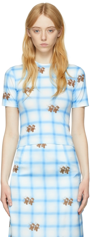 Kijun Blue Polyester T-Shirt in print