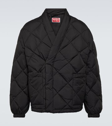 kenzo quilted puffer jacket in black