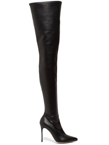 SERGIO ROSSI 105mm Godiva Stretch Faux Leather Boots in black