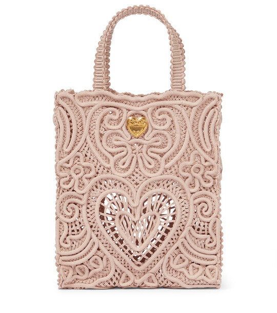 Dolce & Gabbana Beatrice Small lace tote in pink