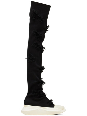 RICK OWENS DRKSHDW 65mm Abstract Stockings Denim Boots in black