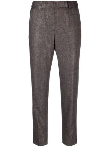 peserico virgin wool cropped trousers - grey