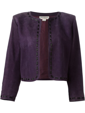 Yves Saint Laurent Pre-Owned cropped jacket in purple