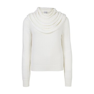 Loewe Braided collar sweater in white